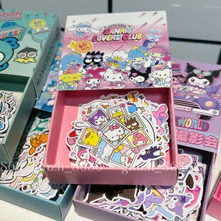 68包邮】卡通贴纸盒装60枚入ins学生日记本手账本装饰贴画DIY手机
