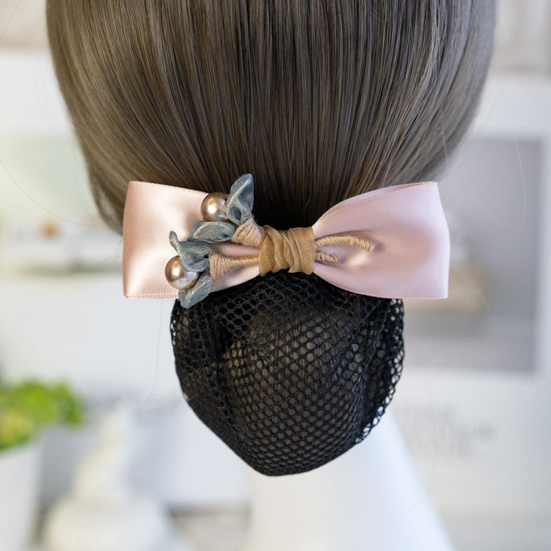 原创特色职业头花护士银行空姐酒店女员工作盘发网兜发夹头饰发饰