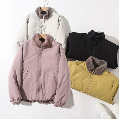 云暖舒芙!冬两面穿进阶獭兔保暖派克棉服防风宽松立领厚外套89280