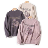 2025新款 紫韵芳华 暖绒舒弹休闲宽松百搭减龄防风保暖卫衣7570