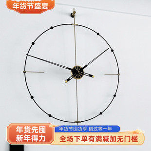 轻奢黄铜时钟西班牙挂钟客厅家用现代简约时尚大气高档艺术装饰表