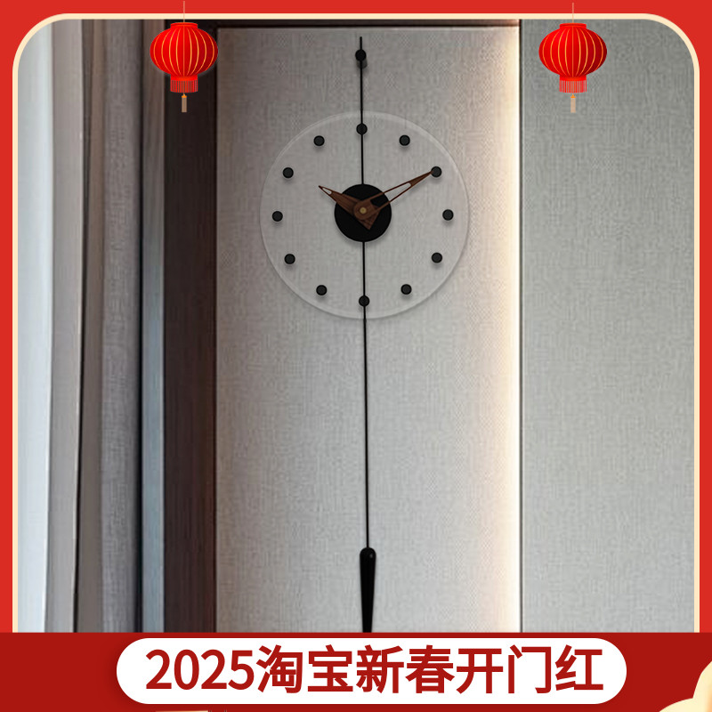 现代轻奢钟表简约创意装饰挂钟客厅家用黄铜静音表高级感挂墙时钟