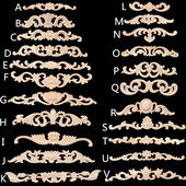饰木花 背景墙装 家具柜门角花贴花门花 花片 东阳木雕实木雕花欧式