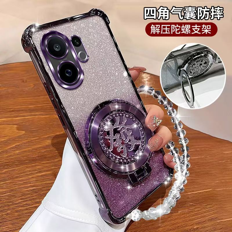 适用VIVO Vivo60 5G手机壳电镀闪粉新款保护套4G时尚创意男女V2511自带镜头膜VIVO V60透明硅胶防摔全包软边