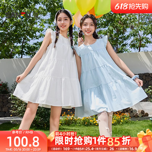 499690 连衣裙女2025新款 夏季 甜美飞飞袖 娃娃裙宽松短裙子女装