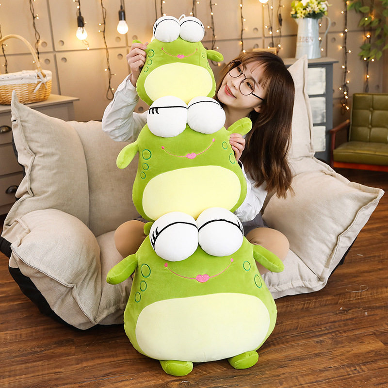 青蛙玩偶小公仔大号睡觉抱的床上可爱毛绒玩具萌宝宝女孩抱枕娃娃