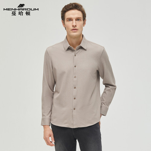 MENHARDUM/蔓哈顿秋冬新品商务男士儒雅气质衬衫高品质长袖衬衣