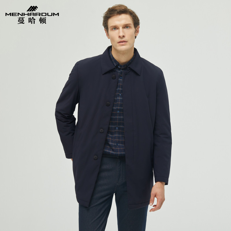 MENHARDUM/蔓哈顿冬季新品中长款毛皮上衣翻领水貂毛皮保暖尼克服