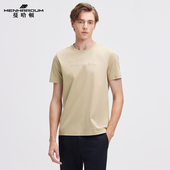 蔓哈顿夏装 新品 圆领套头纯色短袖 MENHARDUM T恤年轻时尚 简约短T男