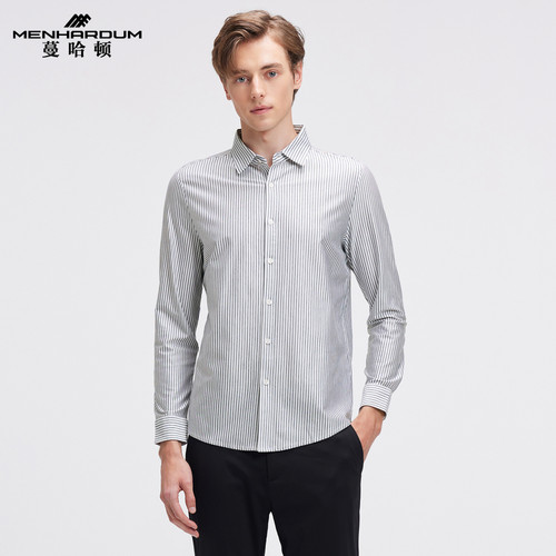 蔓哈顿细条纹纯棉衬衫