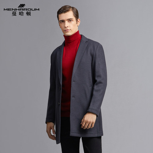 蔓哈顿秋冬新款中长款风衣呢大衣