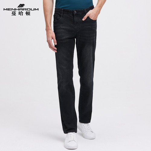 蔓哈顿合体直筒牛仔裤