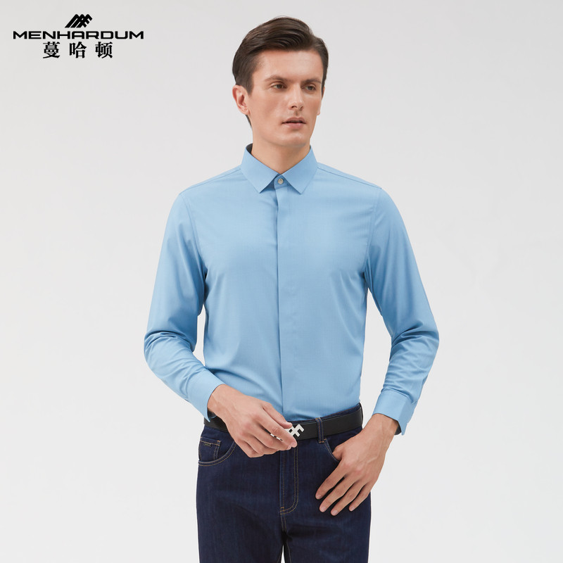 轻薄透气柔软舒适长袖衬衫