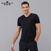 中年爸爸装 蔓哈顿夏季 上班休闲短T V领T恤衫 夏天短袖 新款 男士