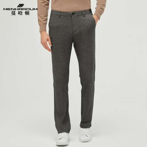 MENHARDUM/蔓哈顿冬季新品男装保暖休闲裤绵羊毛混纺高端商务长裤