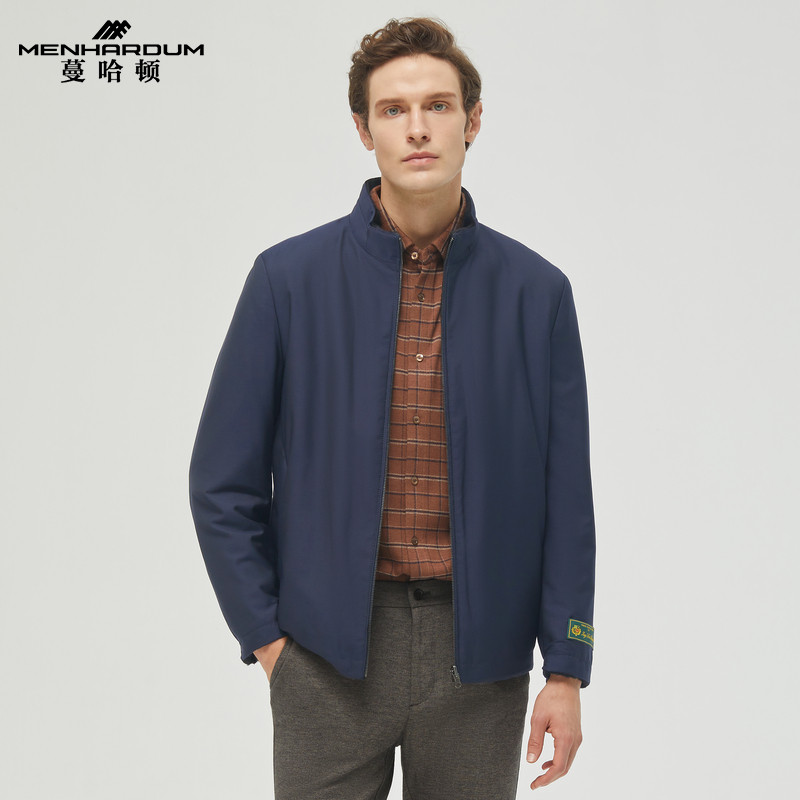 MENHARDUM/蔓哈顿冬季新品高端立领尼克服水貂毛皮保暖皮草外套男