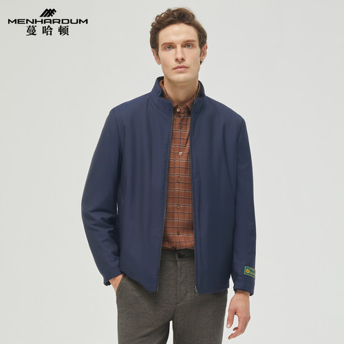 MENHARDUM/蔓哈顿冬季新品高端立领尼克服水貂毛皮保暖皮草外套男