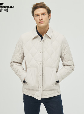 MENHARDUM/蔓哈顿冬季新品鹅绒羽绒服年轻时尚翻领薄款羽绒外套男