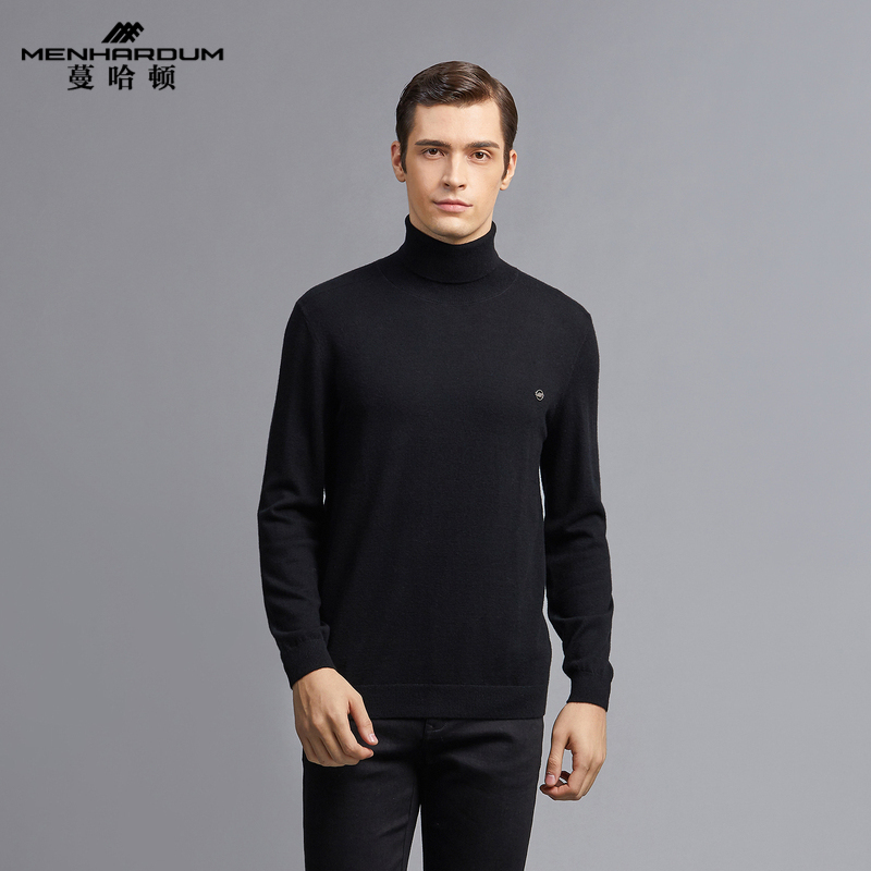 蔓哈顿秋冬新款纯色套头高领毛衣