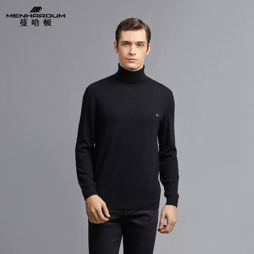 蔓哈顿秋冬新款纯色套头高领毛衣