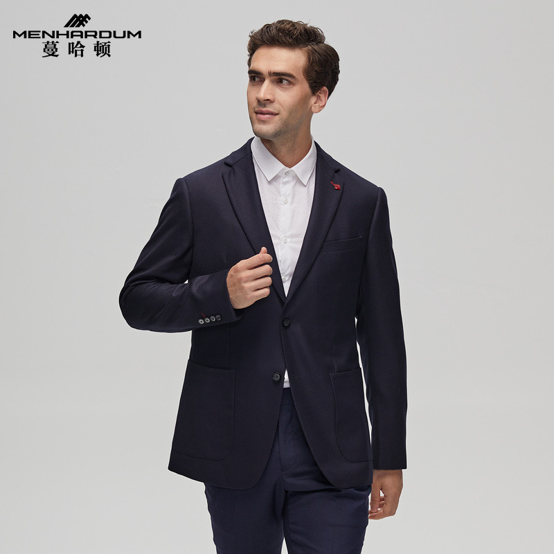 MENHARDUM/蔓哈顿男装秋季新品男士商务正装单西平驳领西服外套男