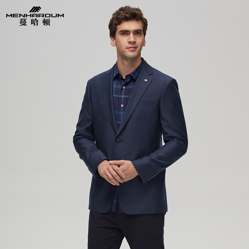 蔓哈顿秋冬新品羊毛混纺单西正装