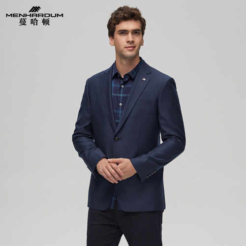 蔓哈顿秋冬新品羊毛混纺单西正装