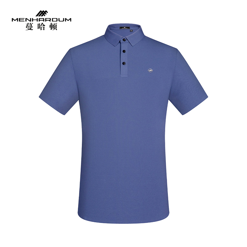 Menhardum/蔓哈顿商务男装Polo衫纯色翻领帅气翻领舒适短袖T恤