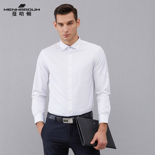 蔓哈顿春季新款职业浅色正装衬衫