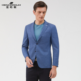 平驳领单西便服外套 绵羊毛亚麻混纺西装 MENHARDUM 蔓哈顿春夏新品