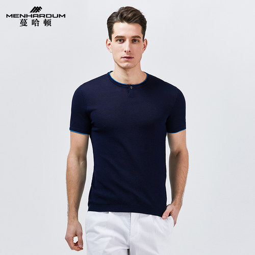 蔓哈顿圆领套头纯棉透气打底衫