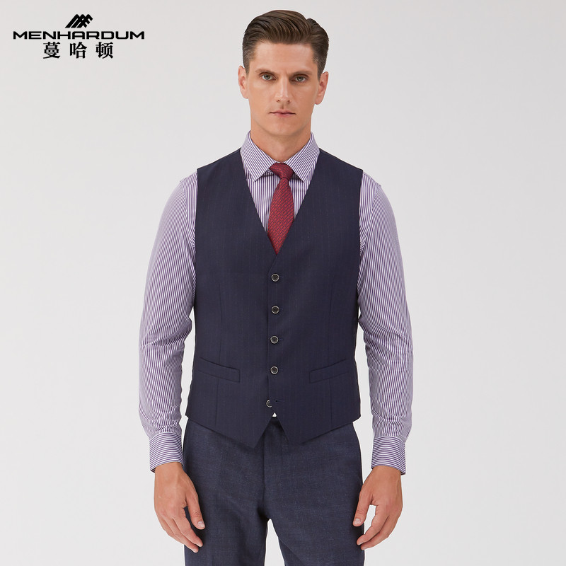 MENHARDUM/蔓哈顿秋冬新品绵羊毛桑蚕丝混纺西装马甲商务绅士西服,男装,背心,淘宝优惠券,粉丝福利购,淘宝优惠卷