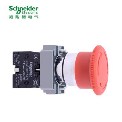 施耐德40mm蘑菇头急按钮旋转复位