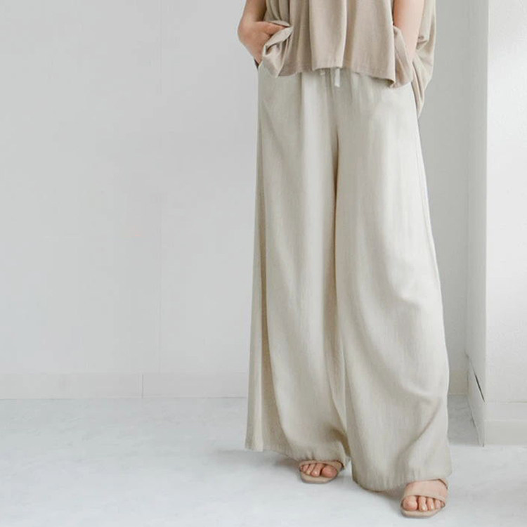 2026夏季新品日系休闲阔腿裤修身显瘦抗皱顺滑面料外贸爆款裤子