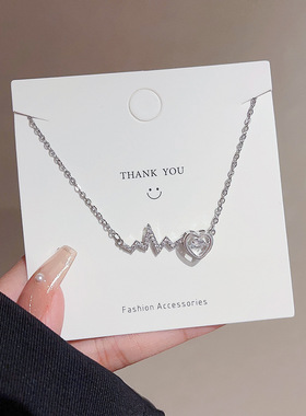 韩版爱心不掉色钛钢项链锁骨链