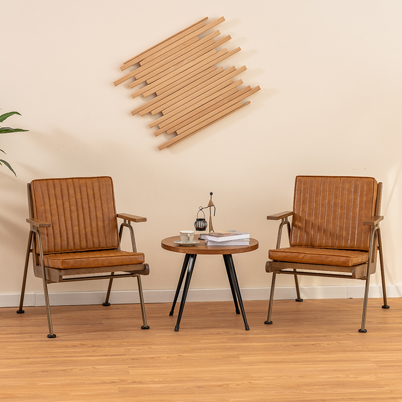 北欧复古轻奢单人椅现代简约家用休闲沙发美式乡村咖啡厅懒人椅