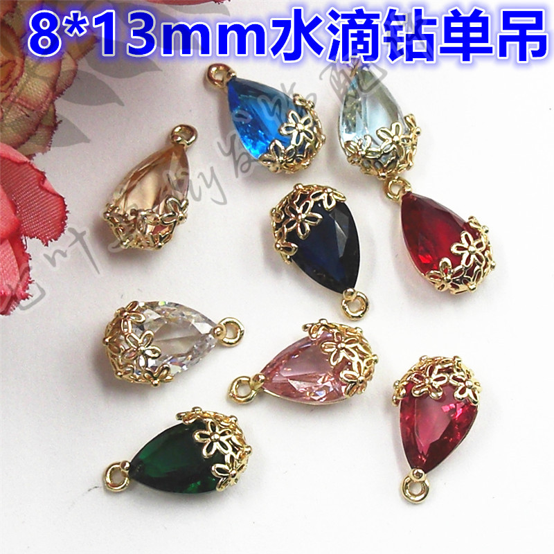 8*13mm高保铜包边水滴形挂坠发饰