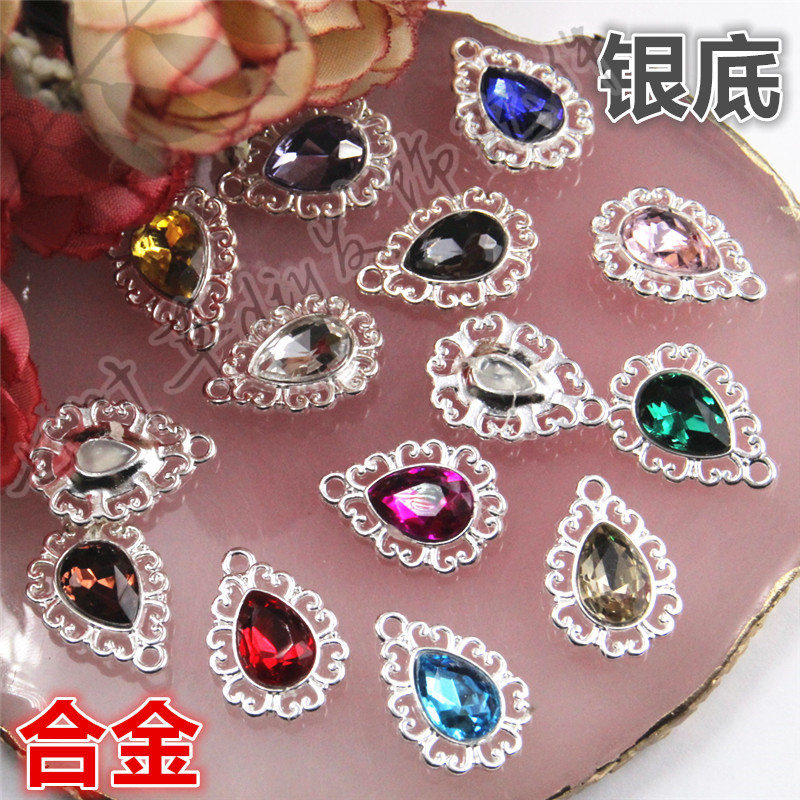 合金银色水滴花边镂空闪钻发饰