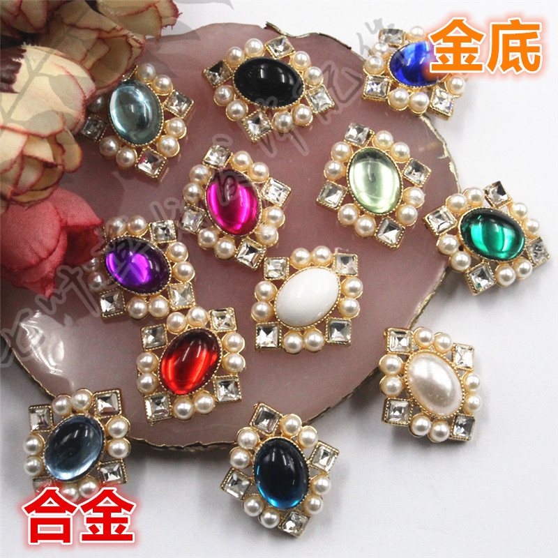 25*29mm金底椭圆仿猫眼菱形钻盘