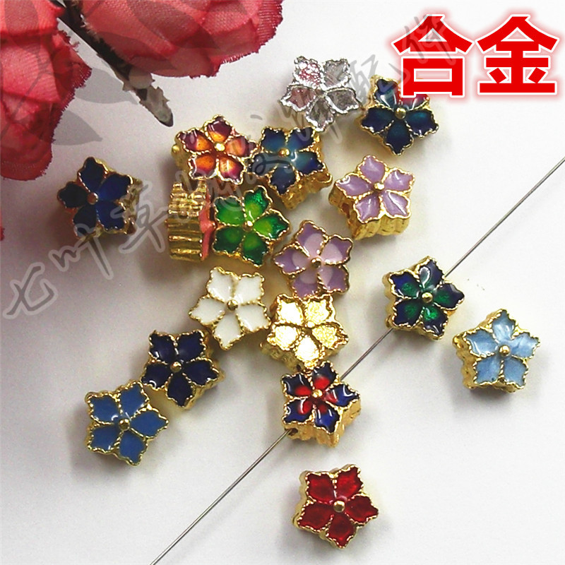 diy滴油景泰蓝挂件五瓣花