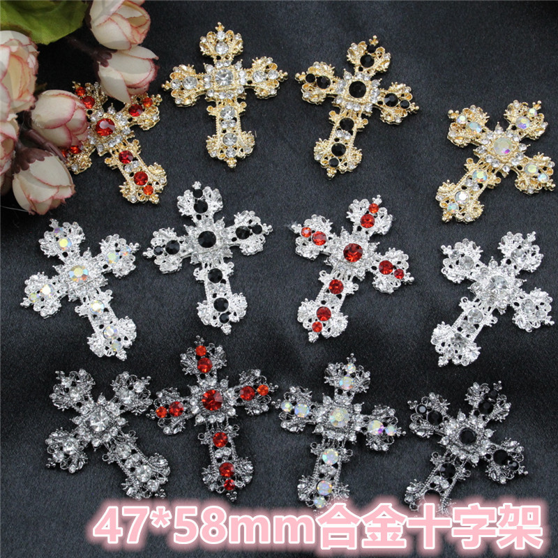 47*58mm合金金银黑底复古十字架