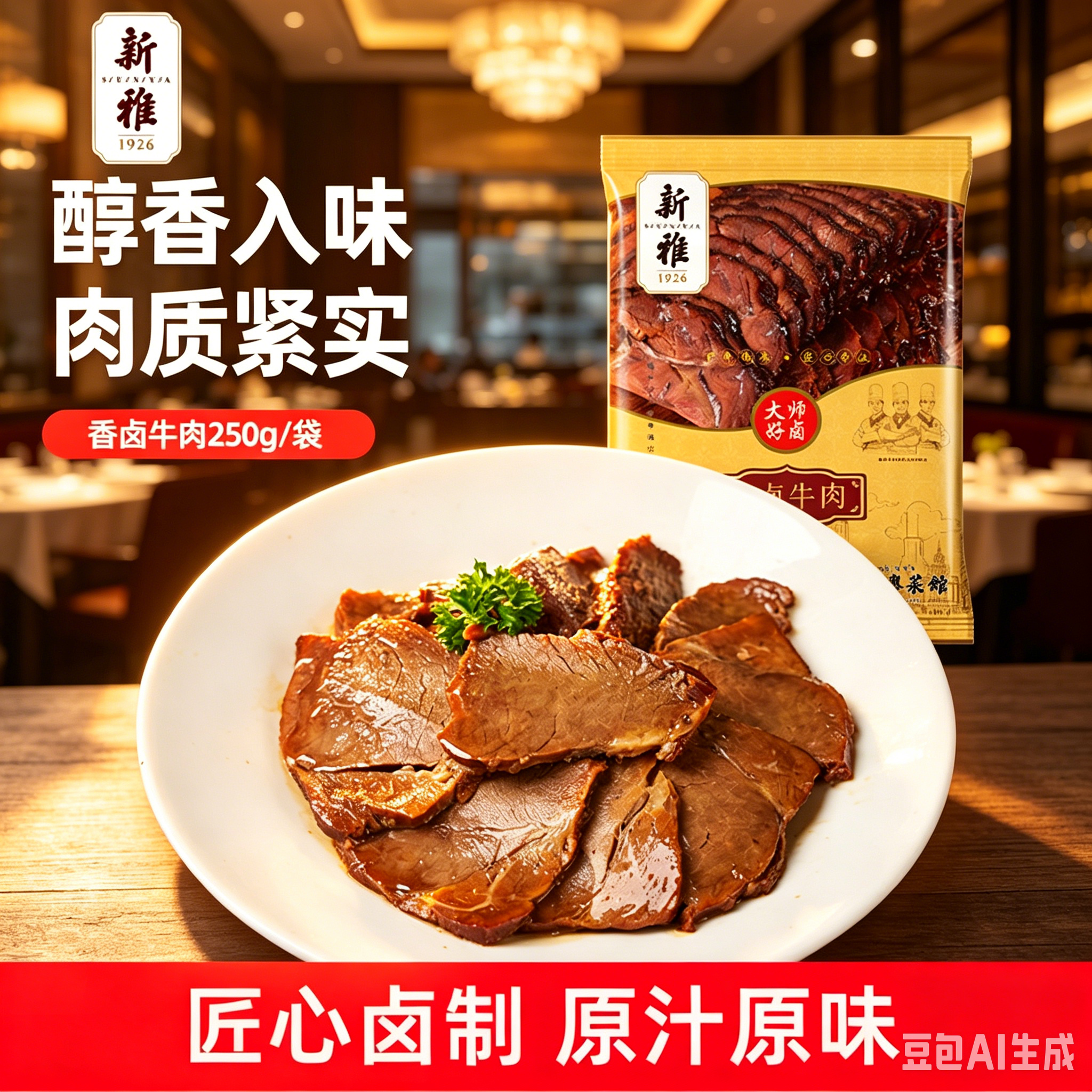 新雅香卤牛肉熟食开袋即食酱牛肉下酒菜上海特产卤味冷盘