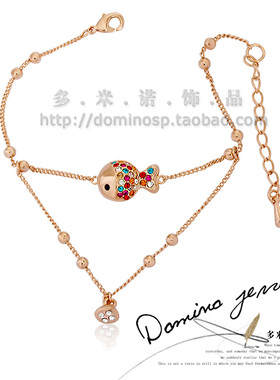 18k水晶镀金七彩钻小丑鱼手链