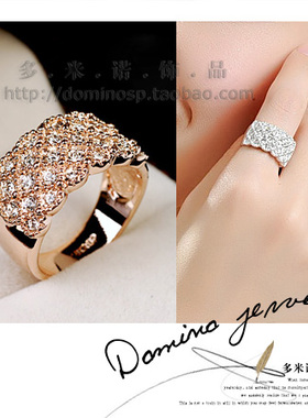 韩国饰品时尚风镶钻水晶戒指