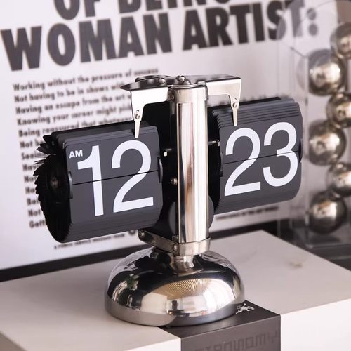 StarHaven不锈钢翻页台钟礼物