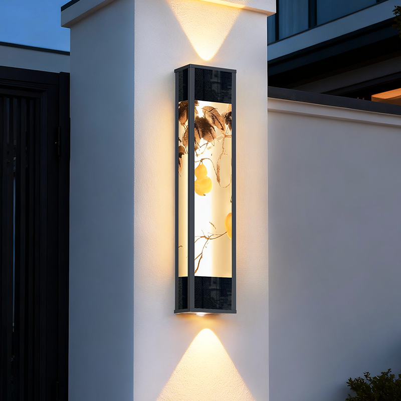 福禄户外壁灯太阳能防水庭院别墅大门两侧灯上下发光室外阳台墙灯