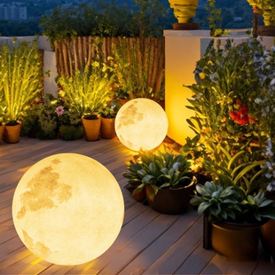 月球太阳能灯户外照明家用庭院灯草坪防水装 饰月亮花园阳台氛围灯