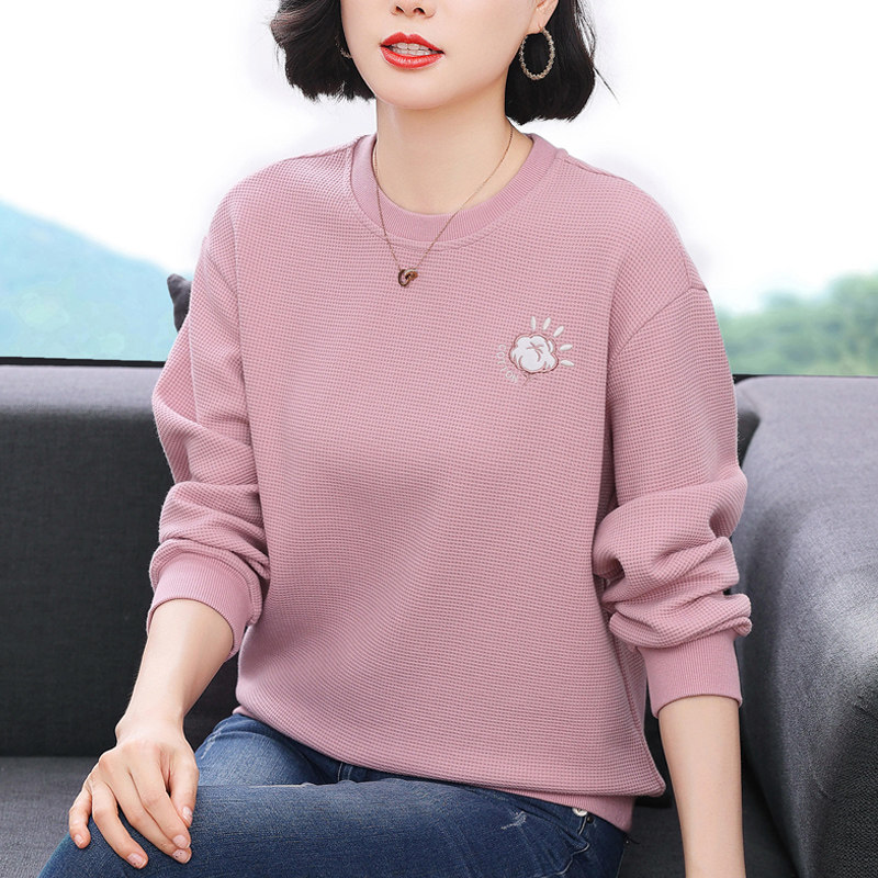 卫衣女时尚圆领长袖T恤妈妈上衣