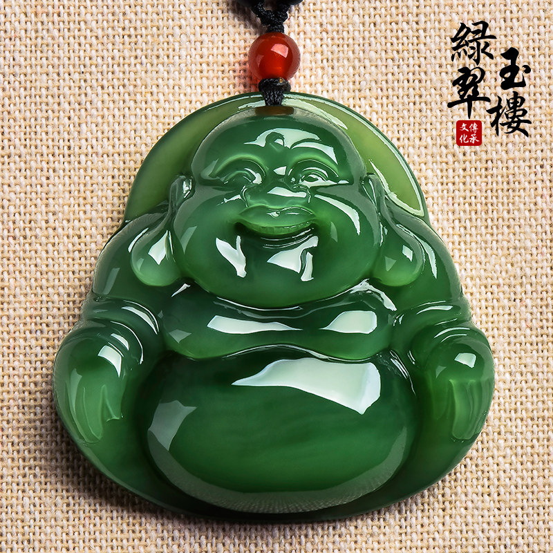 绿翠玉楼碧玉玉佛吊坠佛公笑佛