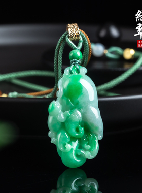绿翠玉楼天然缅甸A货翡翠阳绿佛手吊坠掌上明珠挂件珠宝玉石882
